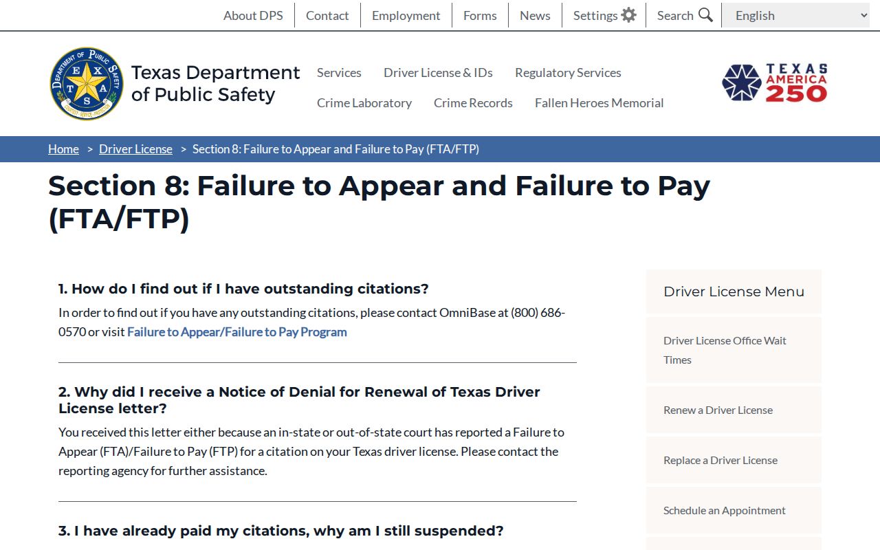 Floyd County traffic warrant records: DPS FTA FAQ on court confirmation and processing